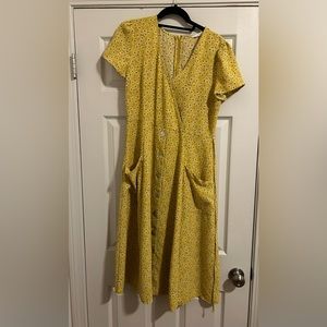 Blu Pepper Yellow Flower Midi Dress